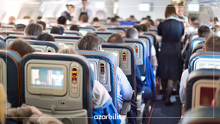 فضای داخلی هواپیما از پشت صندلی ها دارای نمایشگر