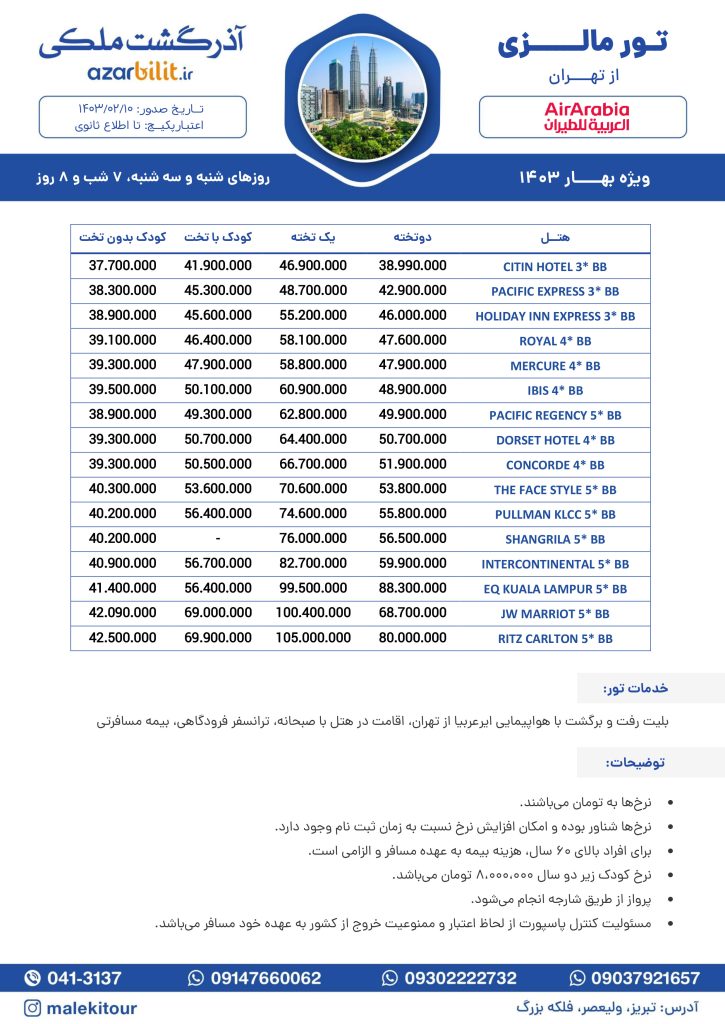 پکیج تور مالزی