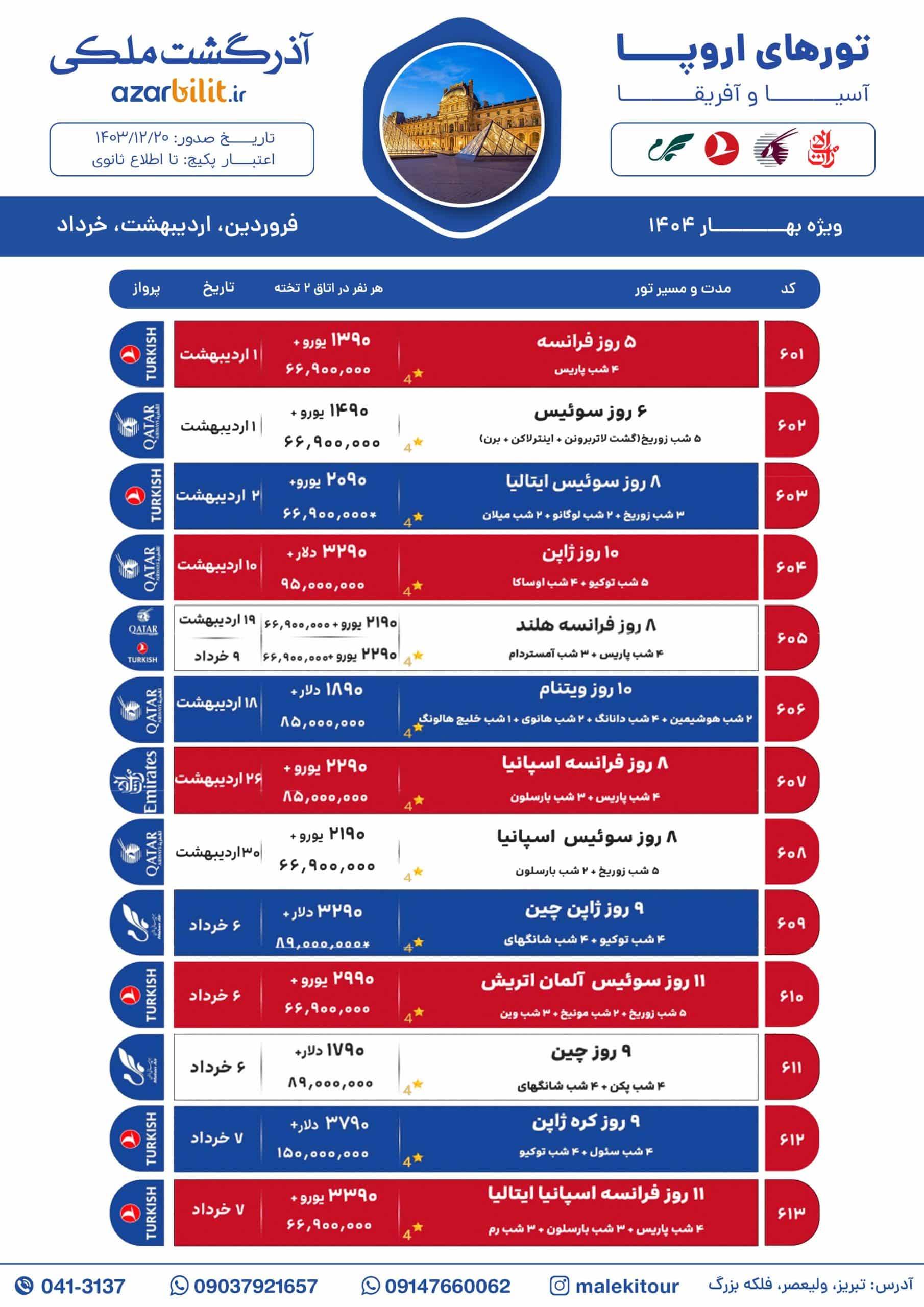 تورهای اروپا