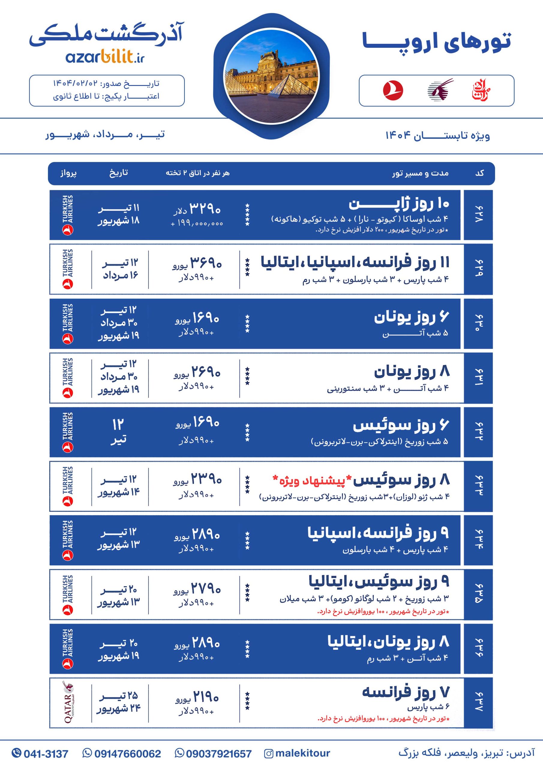 تور اروپا