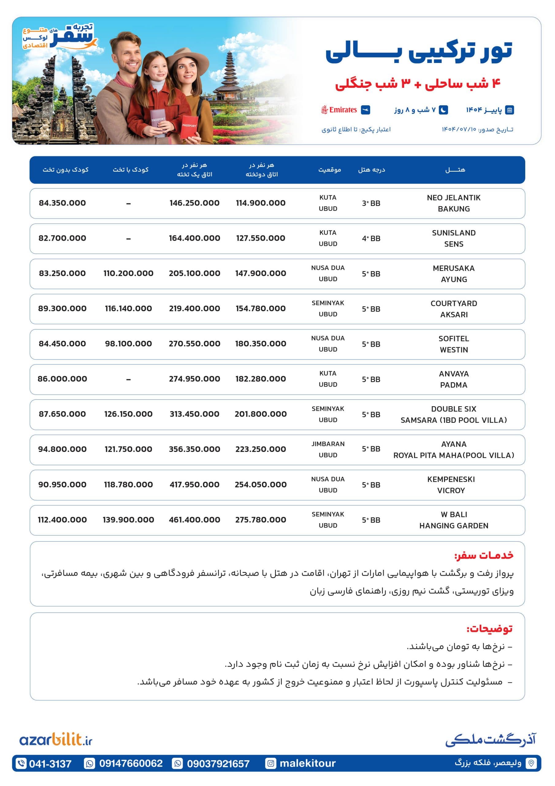 پکیج تور بالی ابود