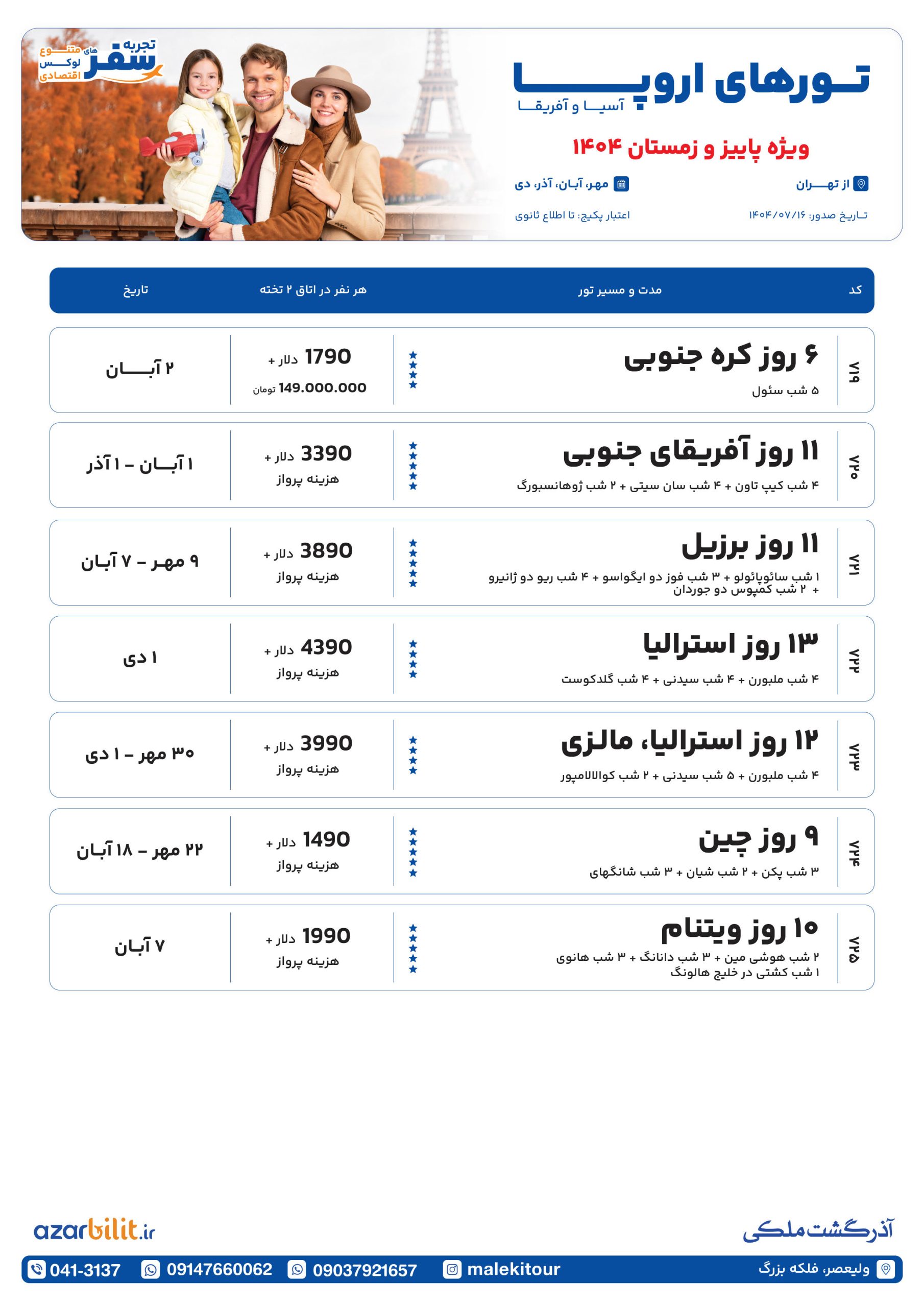 پکیج تورهای اروپا