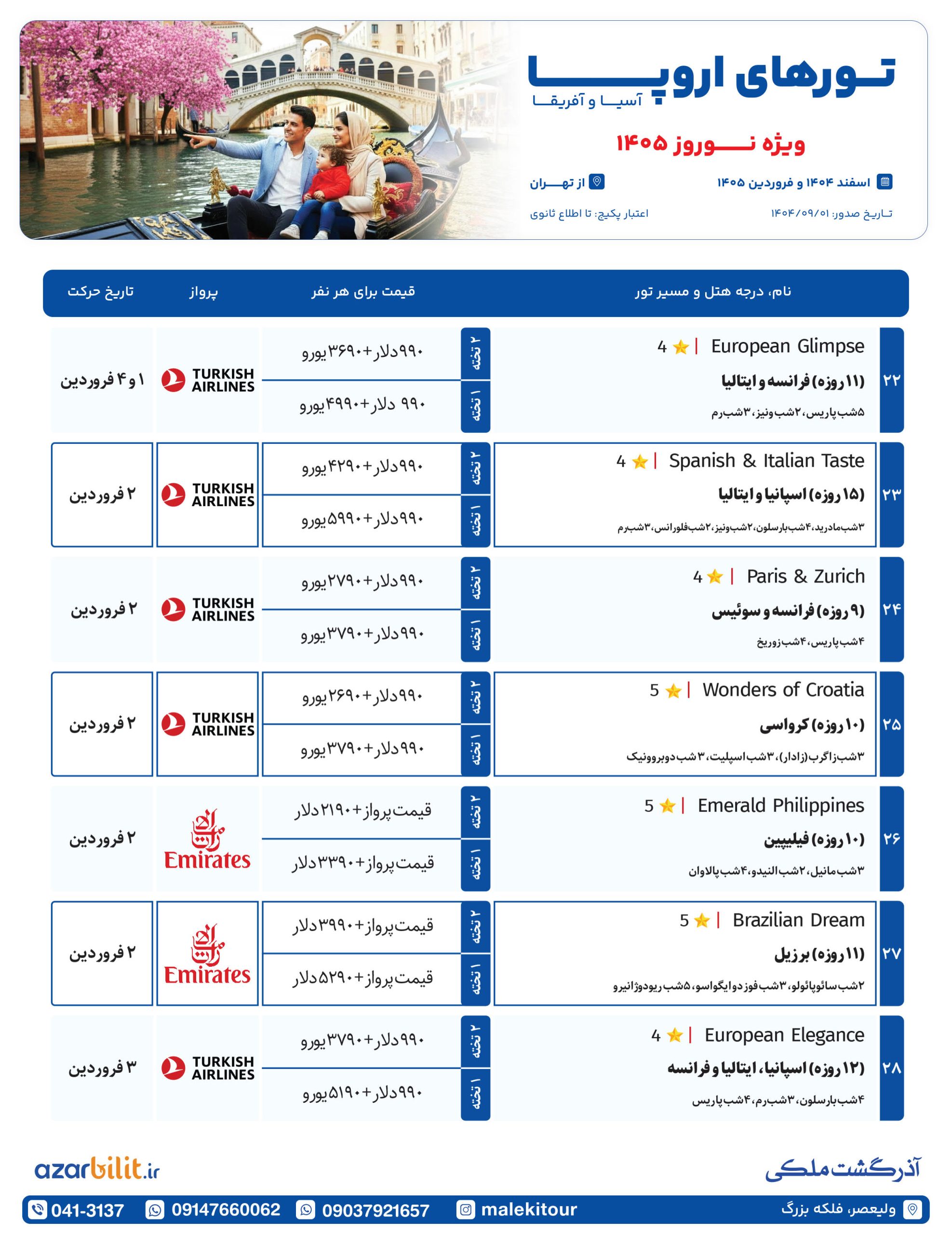 پکیج تور اروپا