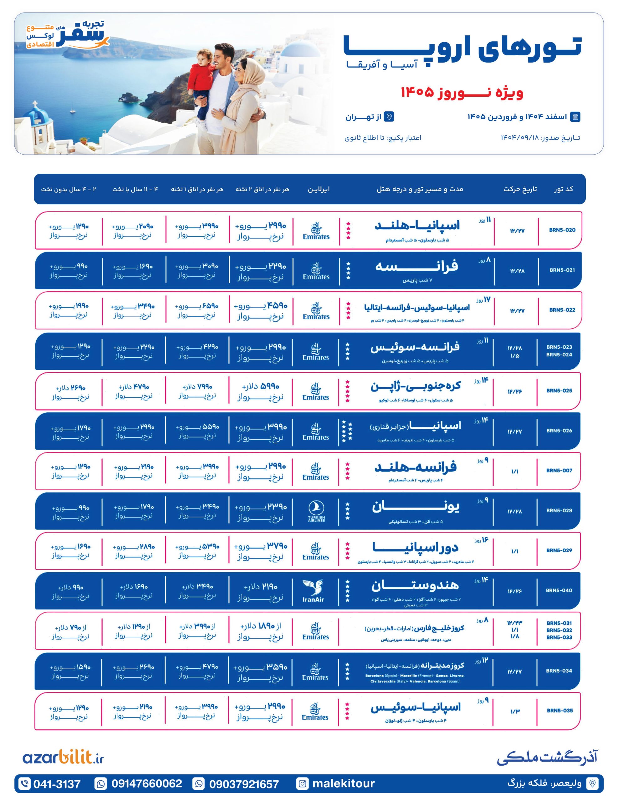 تورهای نوروزی اروپا