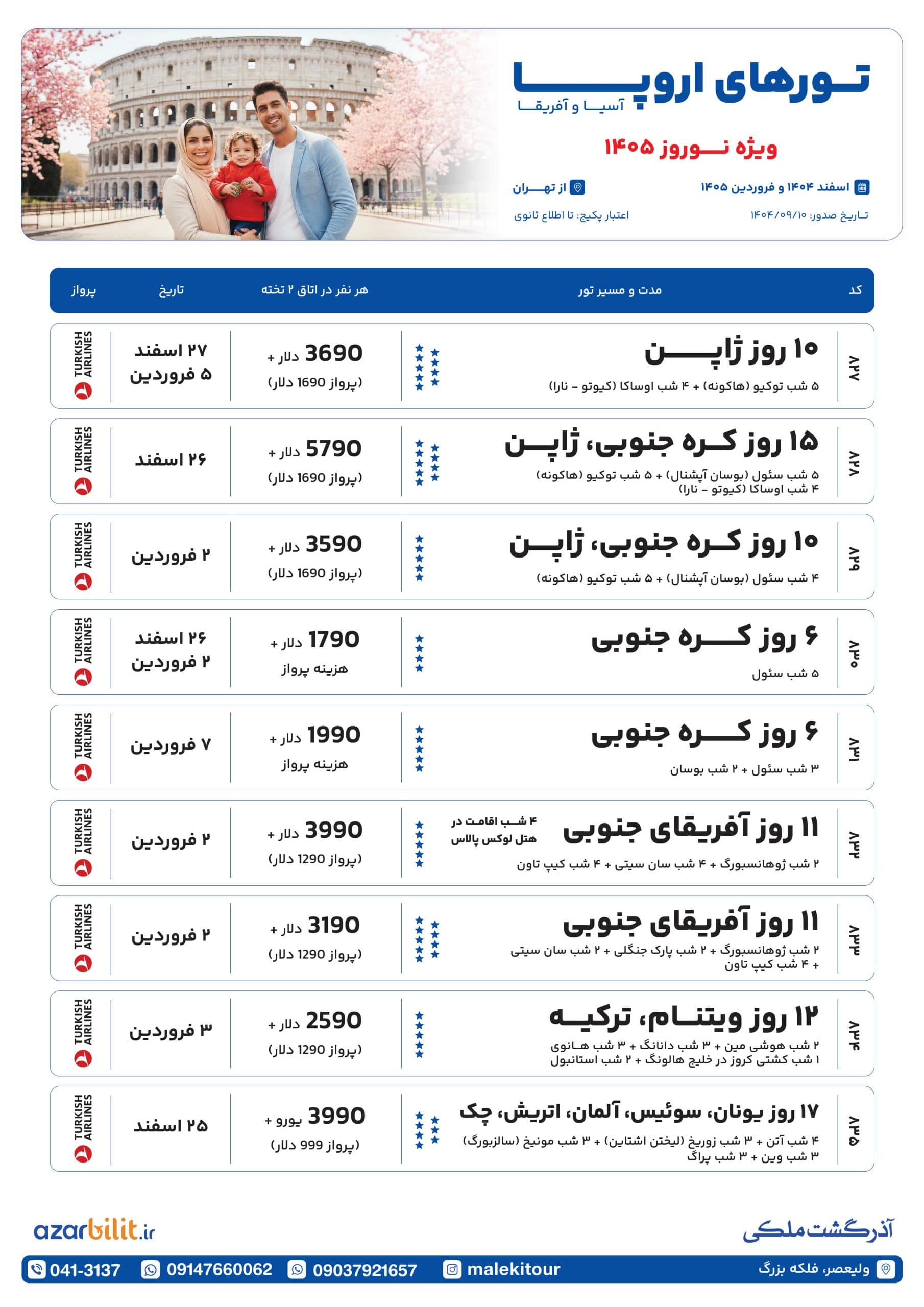 تورهای نوروز اروپا