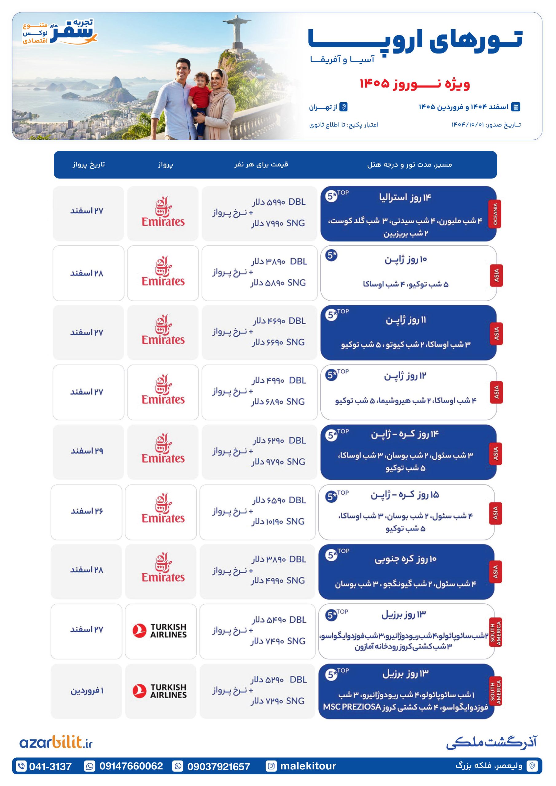 پکیج تورهای اروپا